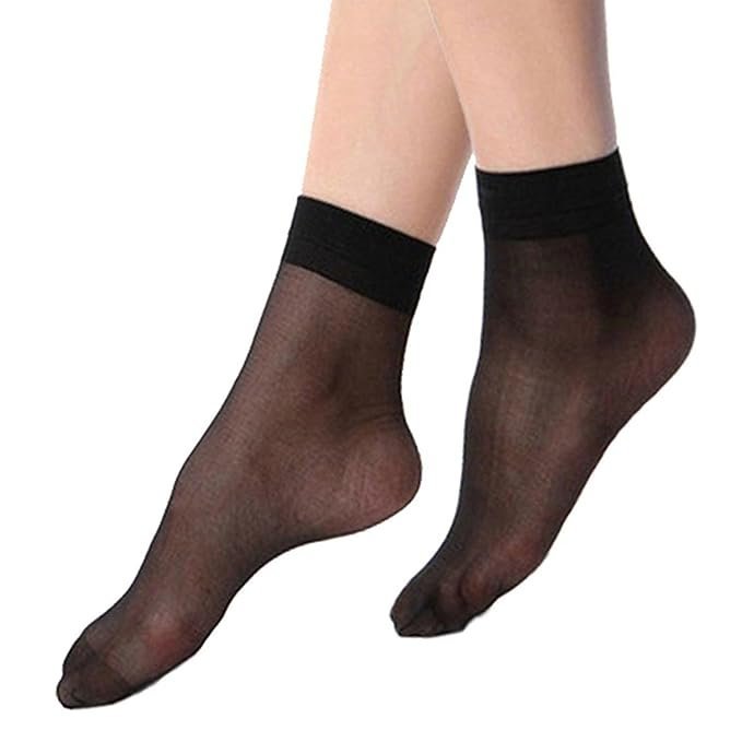Pack of 1 Black Ultra-Thin Transparent Nylon Summer Socks/Stocking Socks for Ladies/Women/Girl's (Ankle Length Socks)