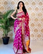 Soft Silk Banarasi Saree with Contrast Border