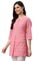 Women's Cotton Floral Printed Short Kurta for Women - Image 4
