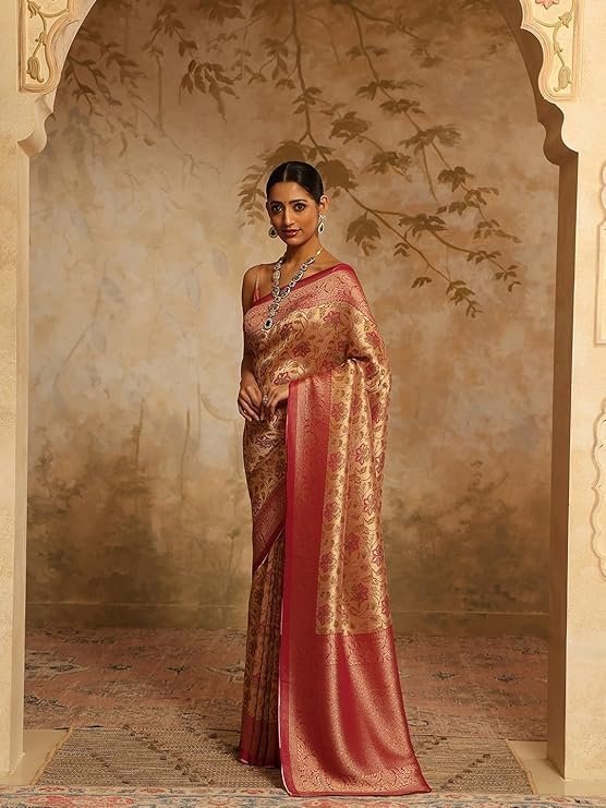 71uSMIwTu2L._SY741_.jpg Women's Embroidery Saree With Unstitched Blouse - Image 1