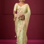 Pista Green Zariwork Tissue Saree